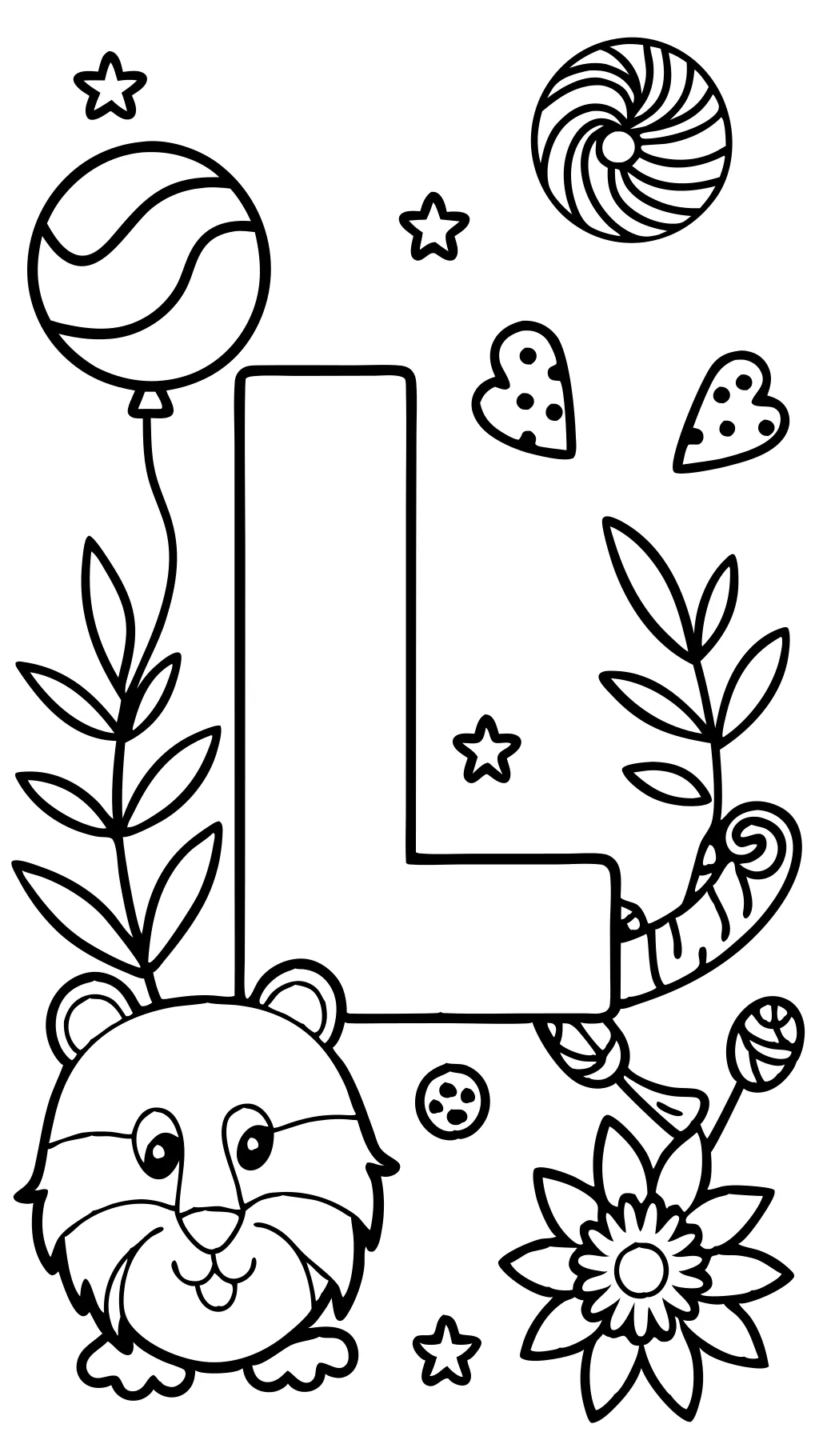 coloriage de lettre l